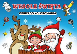 Wesołe święta obrus do kolorowania