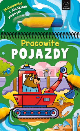 Malowanka z pisakiem wodnym Pracowite pojazdy