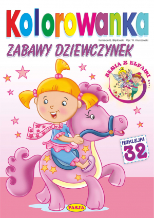 Zabawy dziewczynek. Kolorowanka